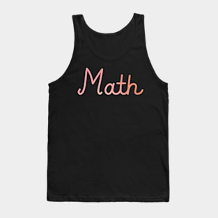 Back to School Pink and Coral Gradient Subject: Math Tank Top
